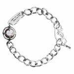 Artisic silver bracelet with natural pink pearl