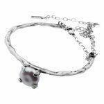 Handmade silver bracelet with pink pearl