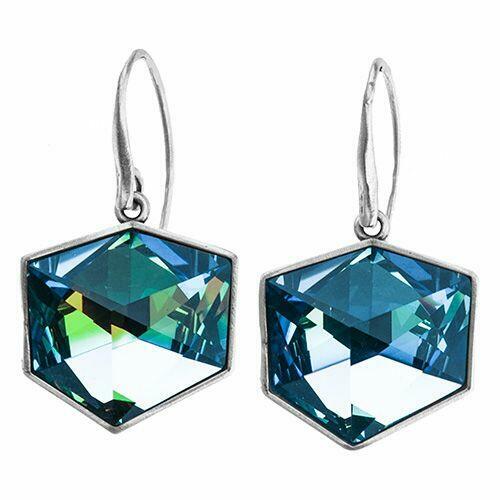 handmade artistic earrings with shimmering crystals