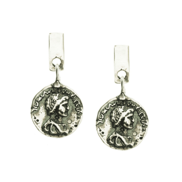 egyptian silver earrigns with coins
