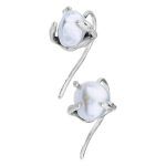 Handmade silver earrings with natural pearls