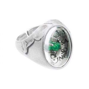 buddhism silver ring with natural stones