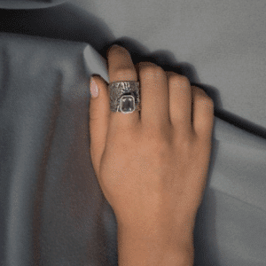 handmade silver ring with crystal
