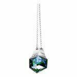 handmade silver necklace with shimmering crystal