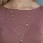 silver artistic necklace with big crystal