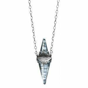 Silver necklace with crystals