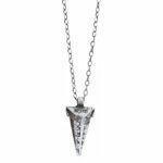 silver necklace with old crystal