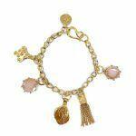 gold plated bracelet with rose quartz