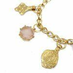 handmade gold plated bracelet with rose quartz