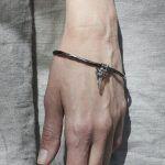 vintage silver bracelet on hand