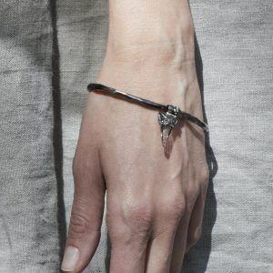 vintage silver bracelet on hand