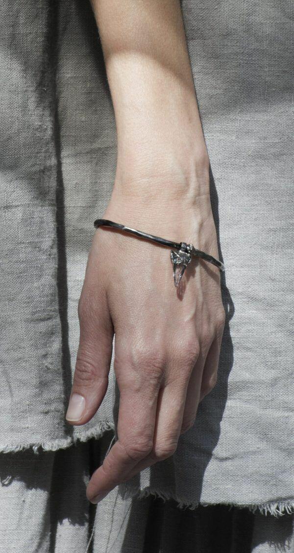vintage silver bracelet on hand