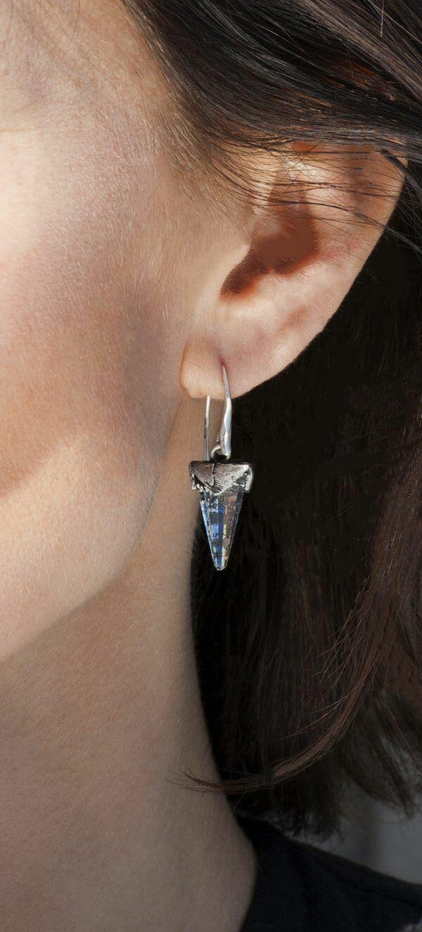 vintage earrings on ear