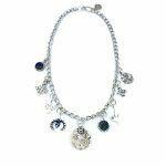 silver necklace with labradorite