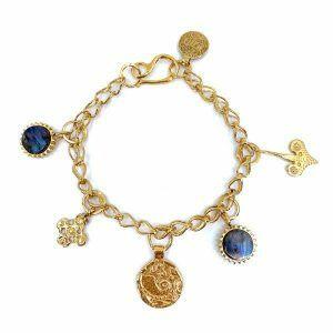 handmade bracelet with natural stones and charms