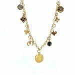 goldplated necklace with labradorite
