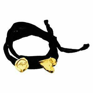 Handamde silk bracelet with charms in heart shape