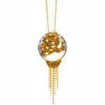 Silver necklace with crystal