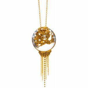Silver necklace with crystal