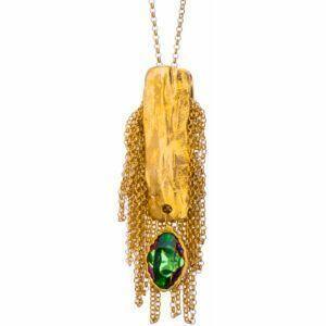Handmade silver necklace with crystal