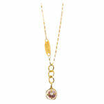 Handmade silver necklace with natural pink pearl