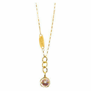 Handmade silver necklace with natural pink pearl