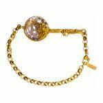 Artistic silver bracelet with crystal