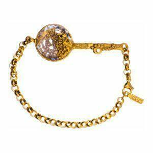 Artistic silver bracelet with crystal