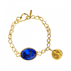 ancient Egypt bracelet with royal blue crystal
