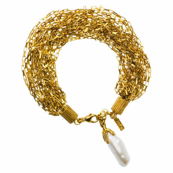 Unique silver bracelet with pearl