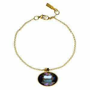 Artistic silver bracelet with crystal