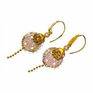 Handmade silver earrings wih crystal