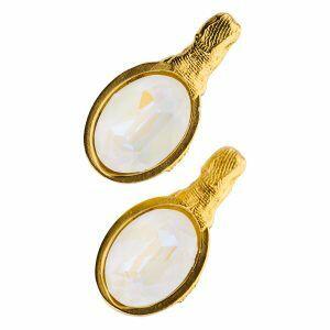 Handmade  silver earring with white crystal
