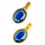 Artistic silver earrings with blue crystal