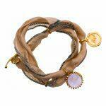 Handmade silk bracelet with natural stone