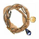 Silk bracelet with violet crystal
