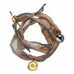 Handmade silk bracelet with silver night crystal