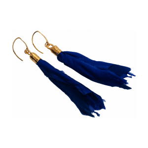 Earrings are made of natural silk