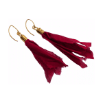 Earrings are made of natural silk