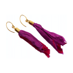 Earrings are made of natural silk