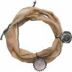 Handmade silk bracelet with natural stone