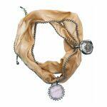Silk bracelet with natural stone labradorite