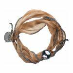 Handmade silk bracelet with silver night crystal