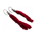 Earrings are made of natural silk