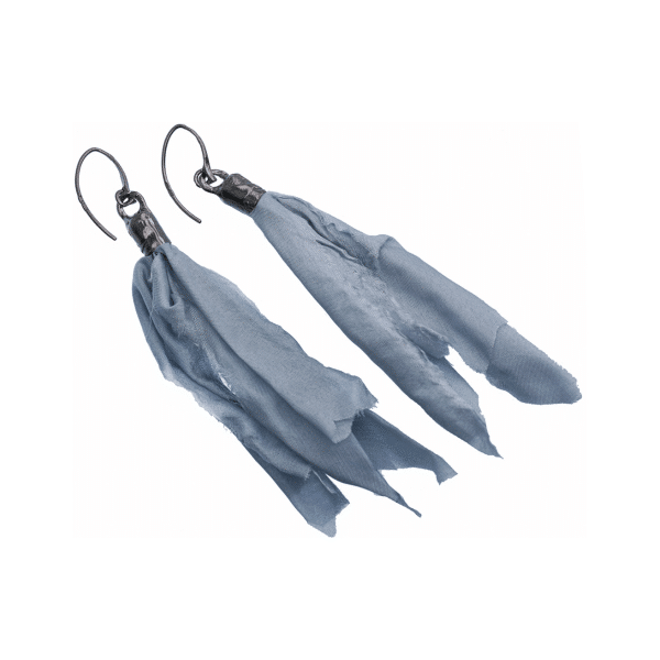 Earrings are made of natural silk