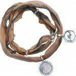 Silk bracelet with natural stone labradorite