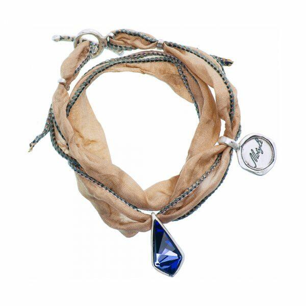 Silk bracelet with violet crystal