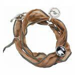 Handmade silk bracelet with silver night crystal