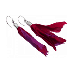 Earrings are made of natural silk