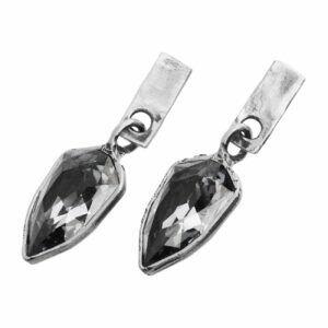 Handmade silver earrings with crystals